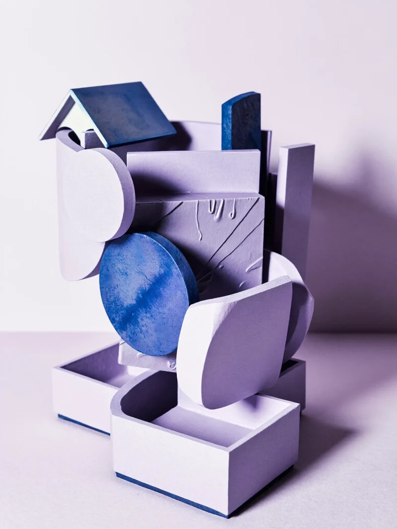 Illustrierte Studie eines modularen Schreibtisch-Objekts
